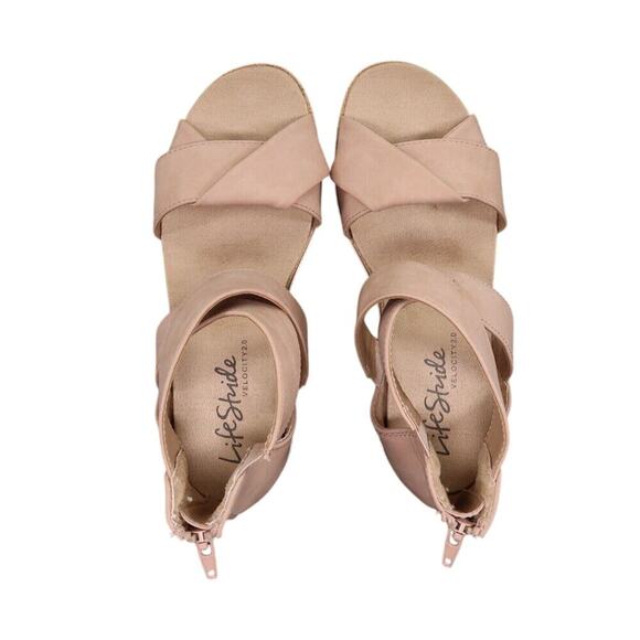 LifeStride Shoes Womens 7 Sandals Fashion Comfort Dressy Ankle Strap Zip Pink - Picture 7 of 15